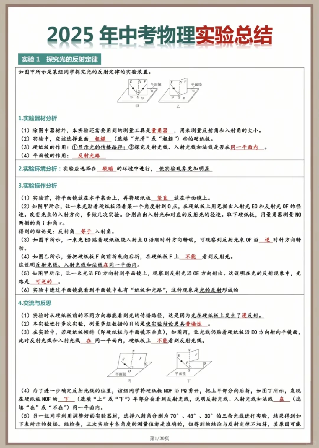 中考物理实验全在这了！考前速记稳提分👍-第3张图片-四季读书网