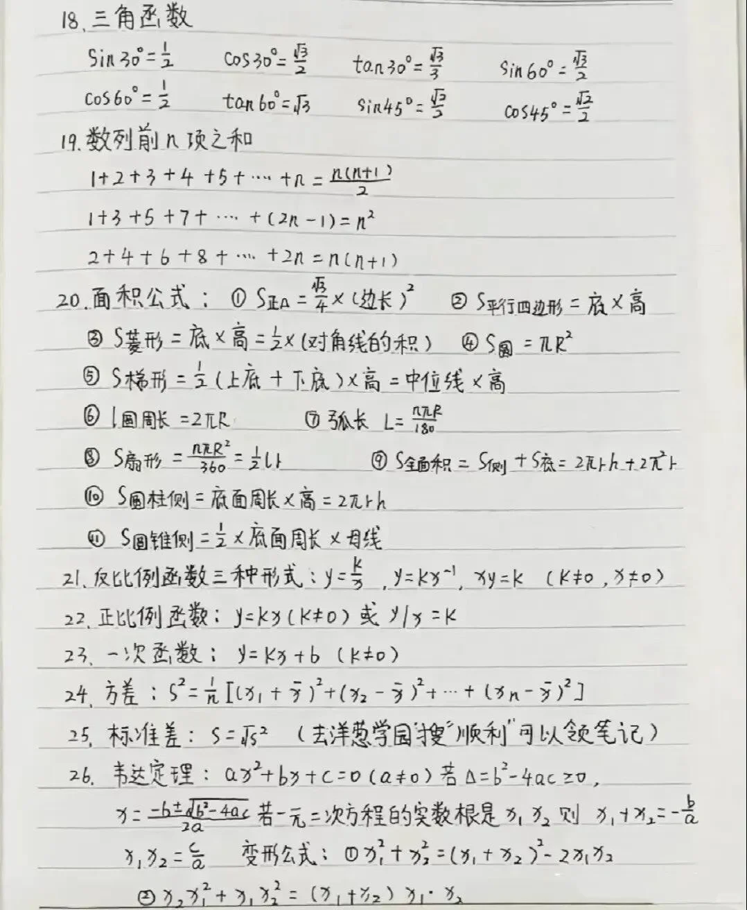 数学中考必考知识点，学完考140+-第4张图片-四季读书网