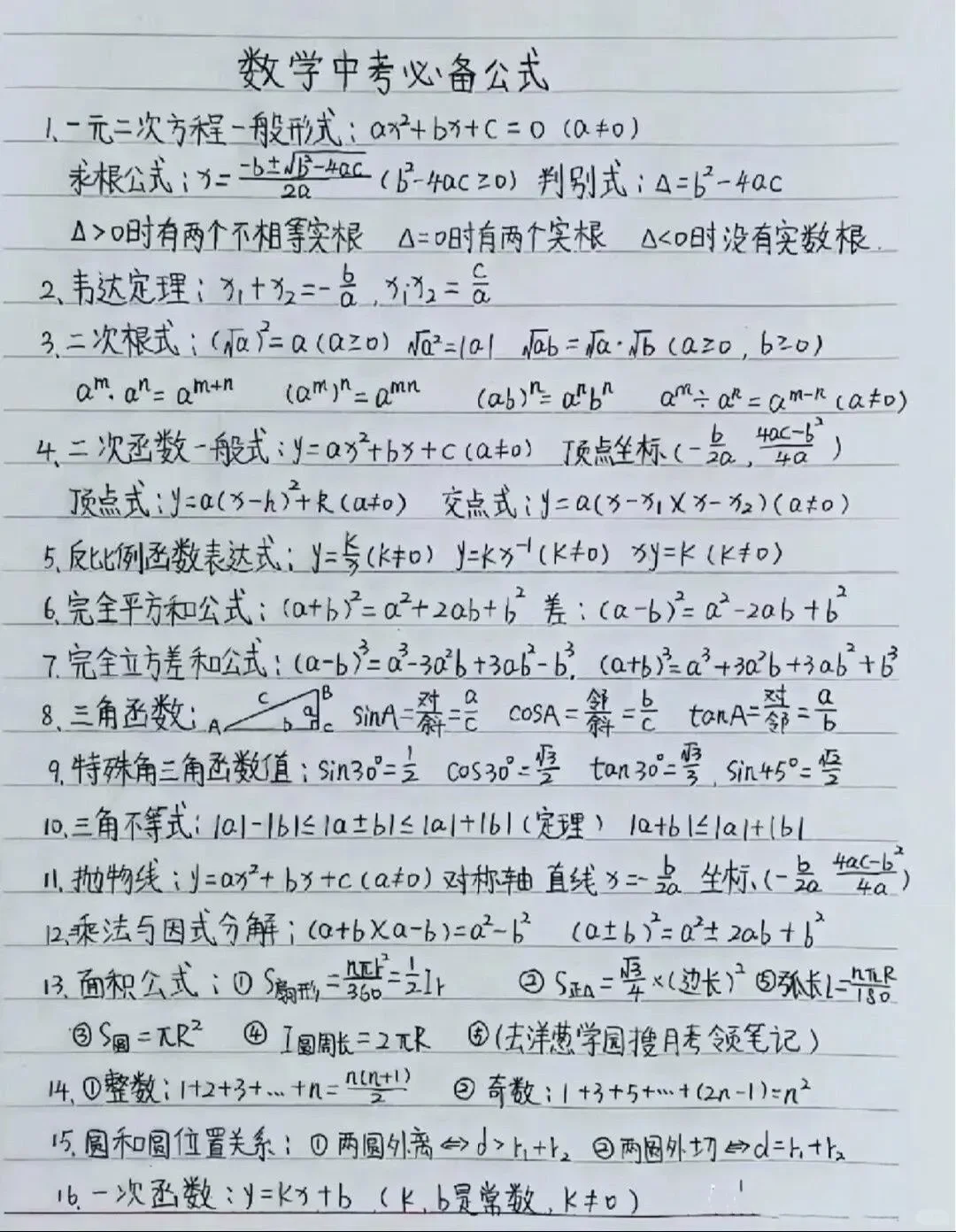 数学中考必考知识点，学完考140+-第9张图片-四季读书网