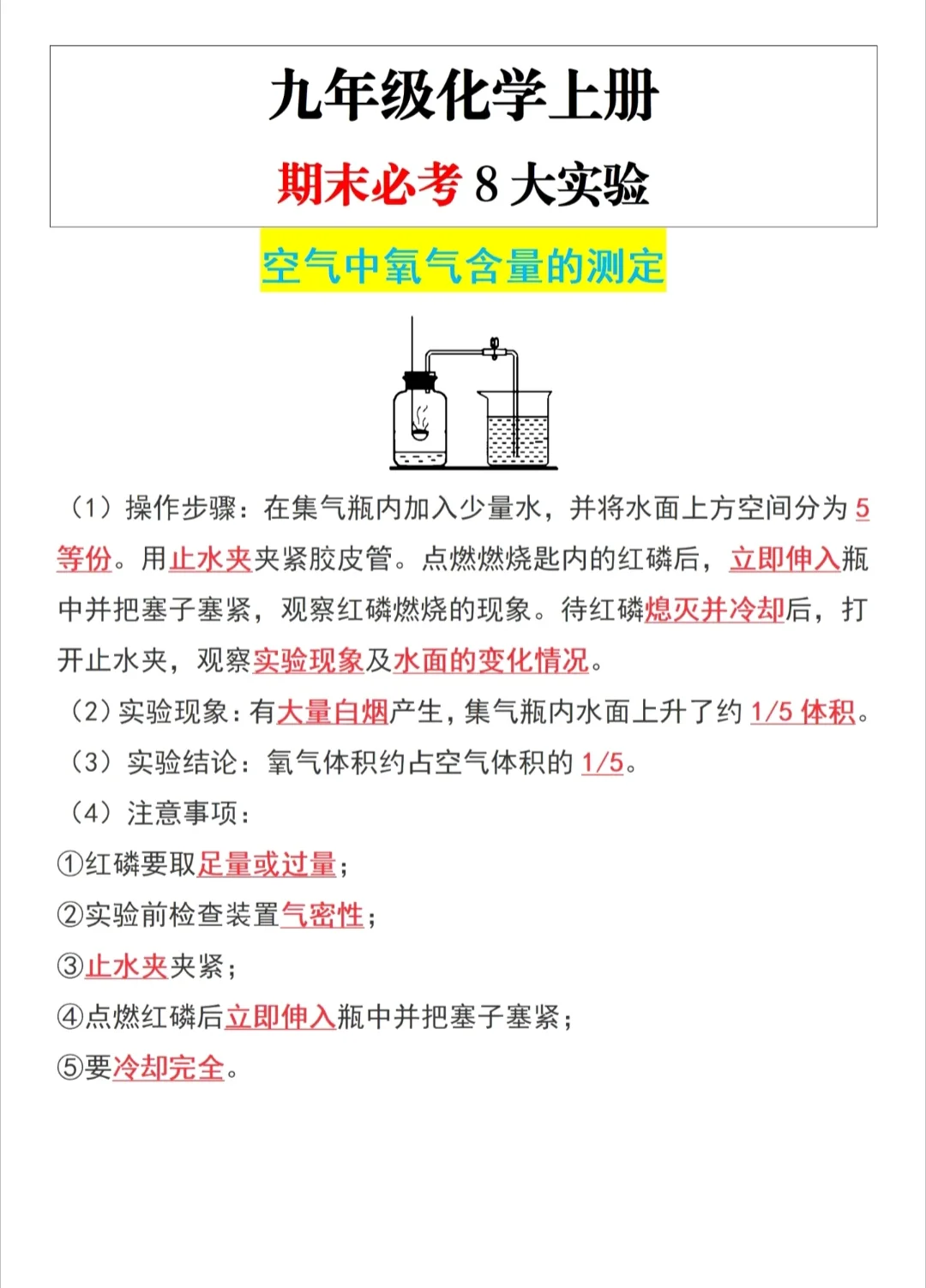 初三化学反反复复就这八大实验！！！ 第3张