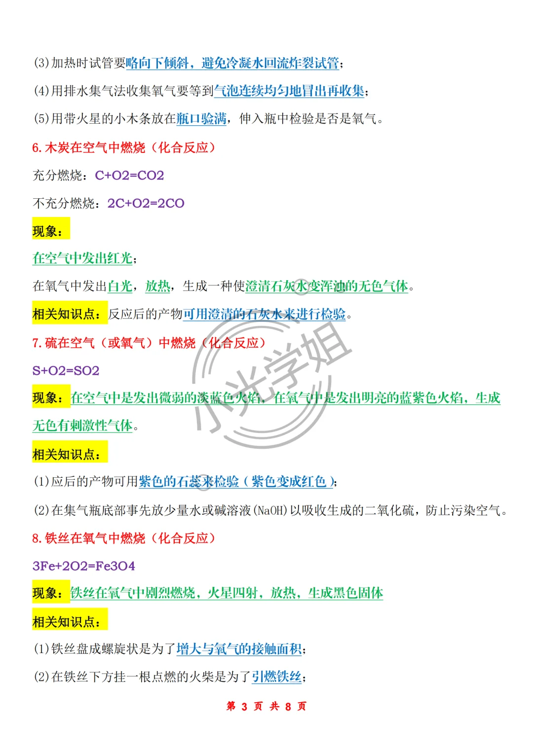 中考化学历年考试常错36个反应式及知识点❗ 第5张 中考化学历年考试常错36个反应式及知识点❗ 第5张