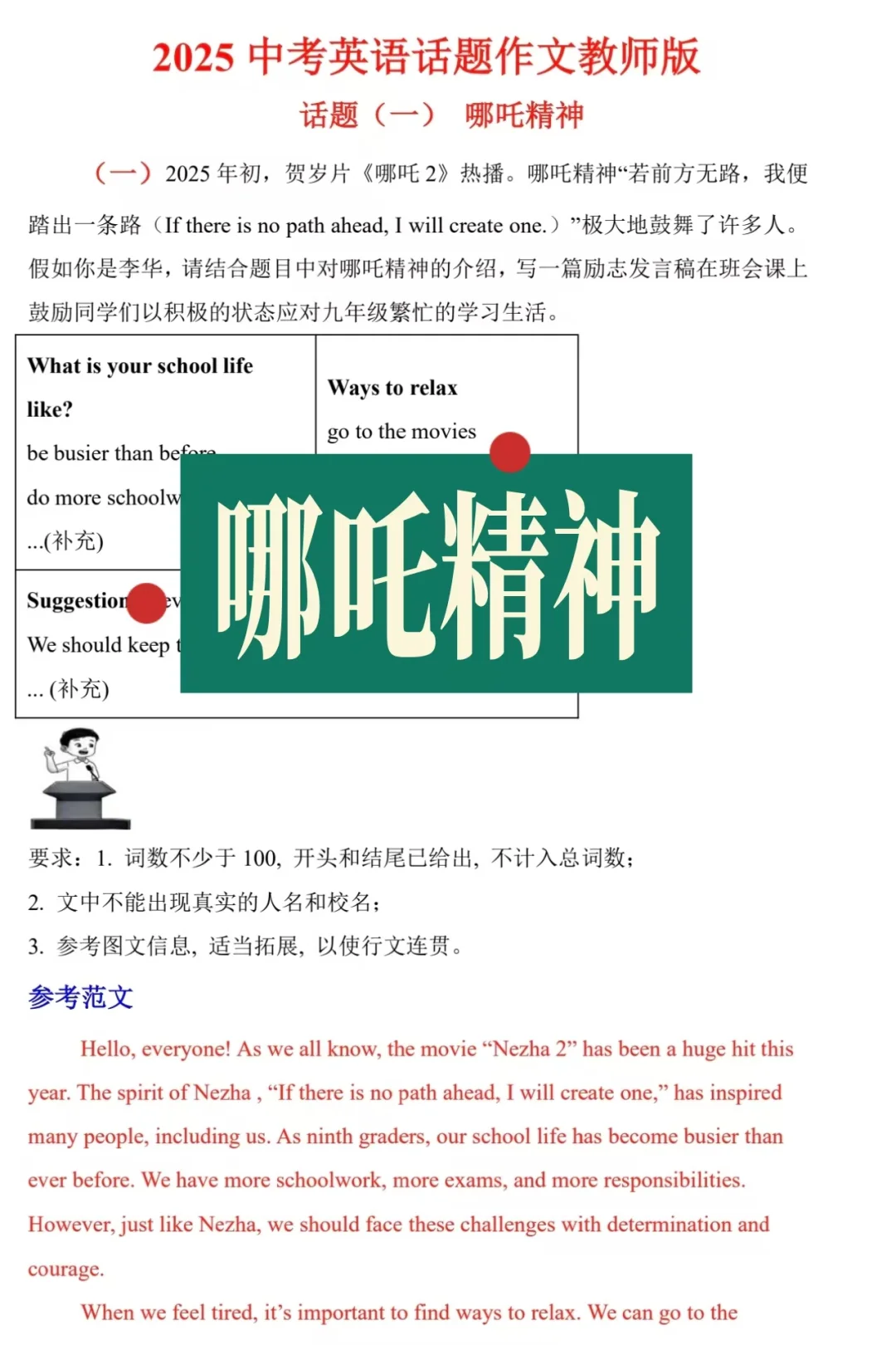 2025最新中考英语作文预测~热点话题 第5张