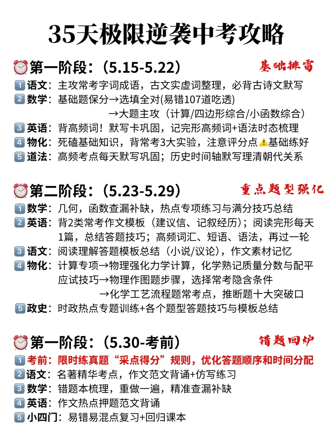 普及一下，初三最后35天逆袭重高需要的强度 第3张