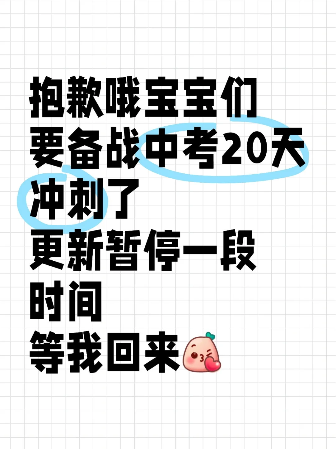 备战中考20天冲刺 停更-第1张图片-四季读书网