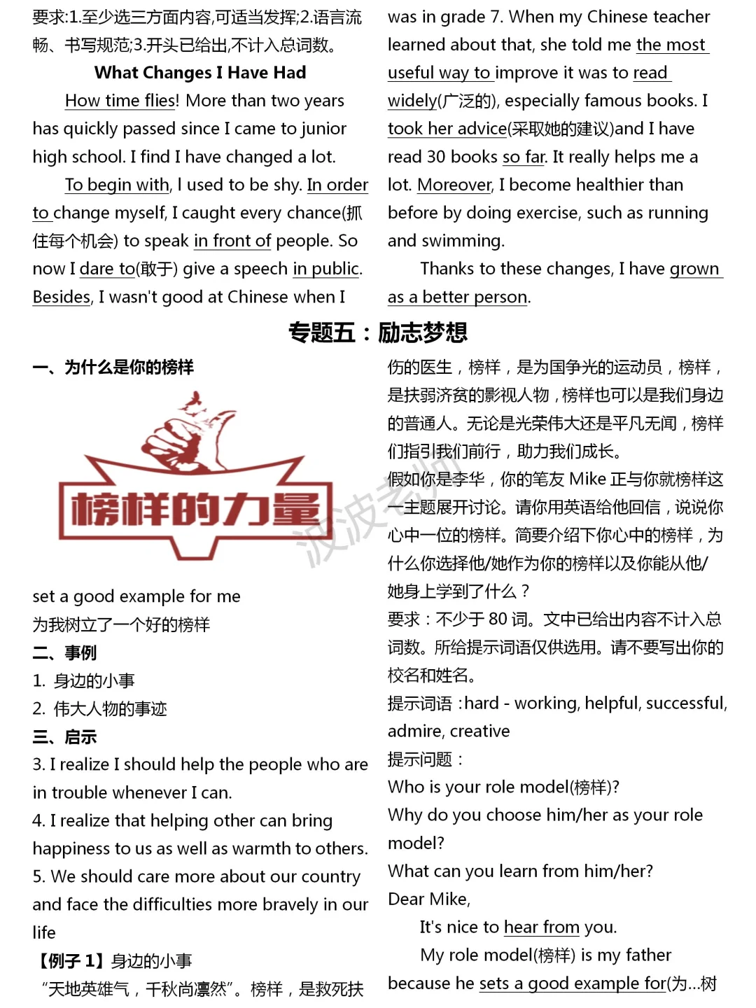 中考仅剩7天！英语作文就这8篇！熬夜背！！-第5张图片-四季读书网