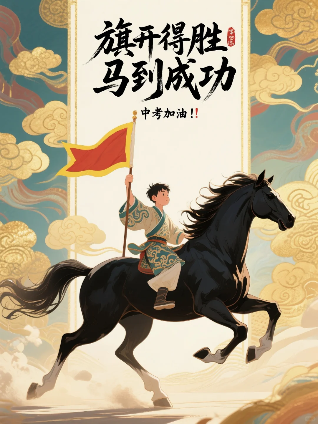 中考加油：锦鲤附体 金榜题名 马到成功-第12张图片-四季读书网