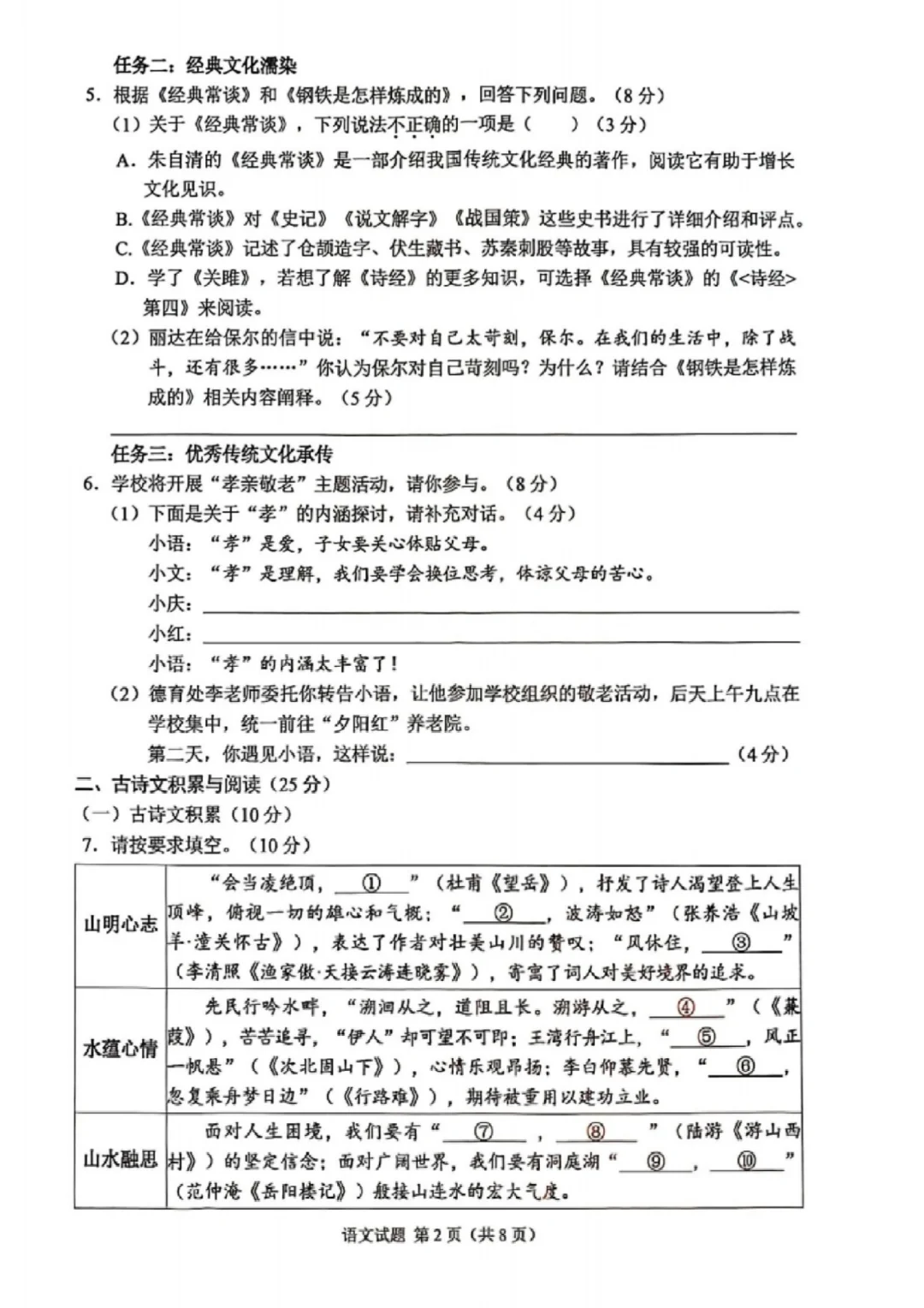 来看看今年重庆中考语文考了啥｜答案在后-第3张图片-四季读书网