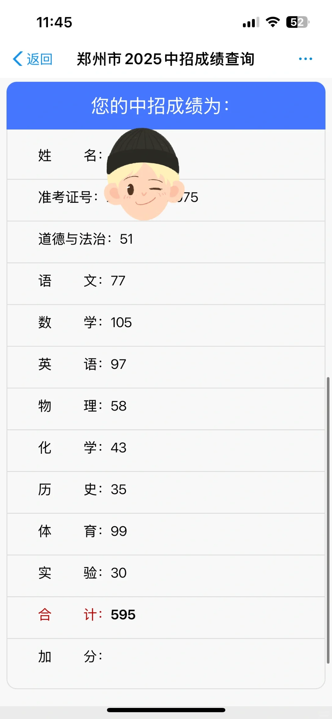 不是吧 我弟这中考成绩多棒啊 第1张
