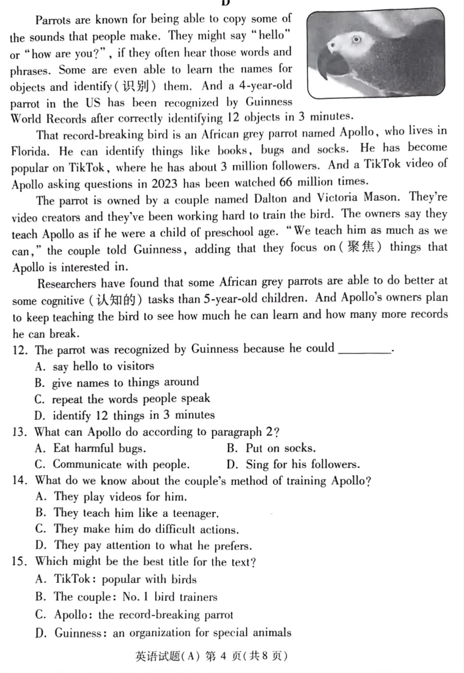 山东省潍坊市2025年中考英语试题-第5张图片-四季读书网