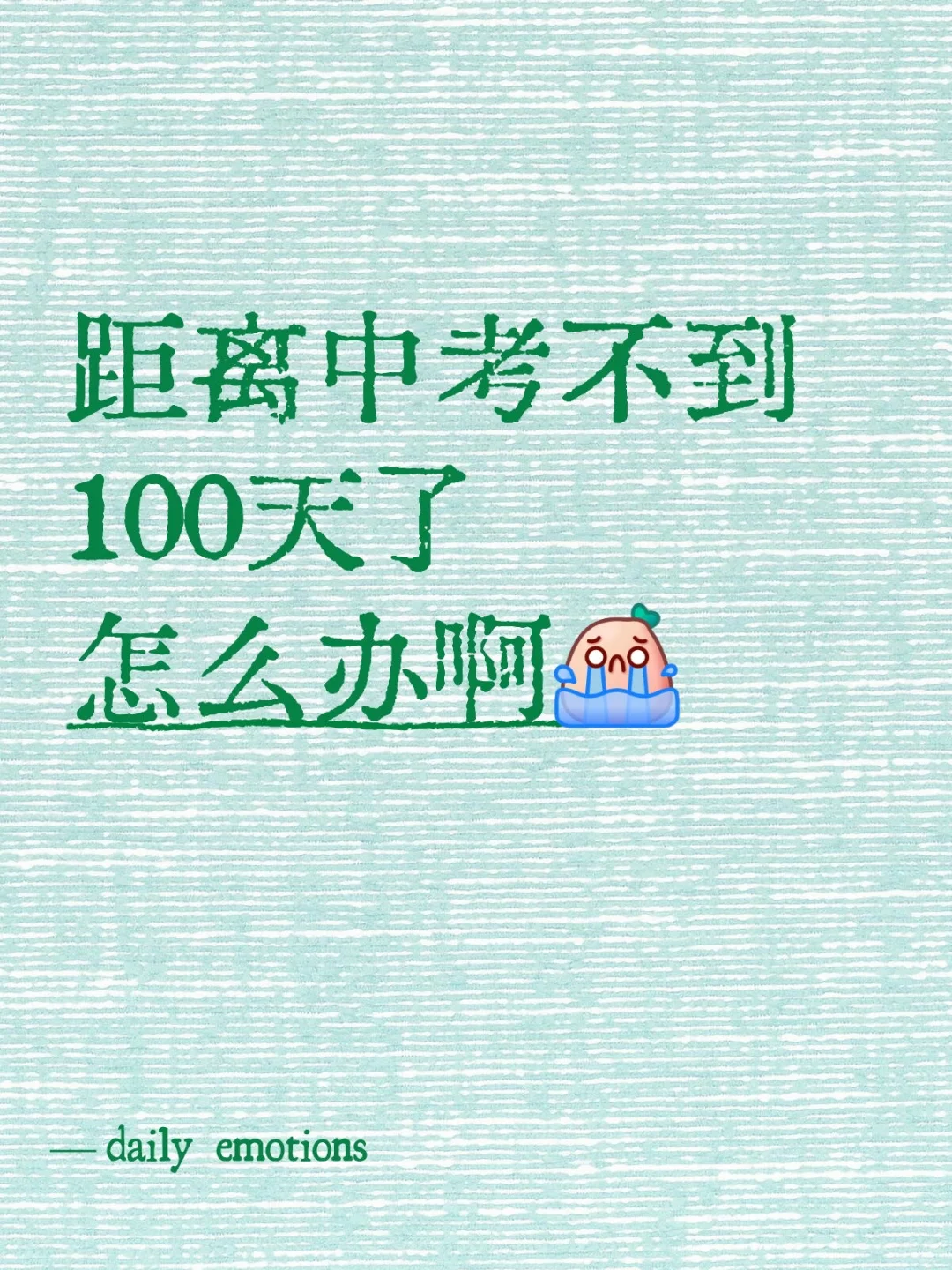 距离中考不到100天了 怎么办啊-第1张图片-四季读书网