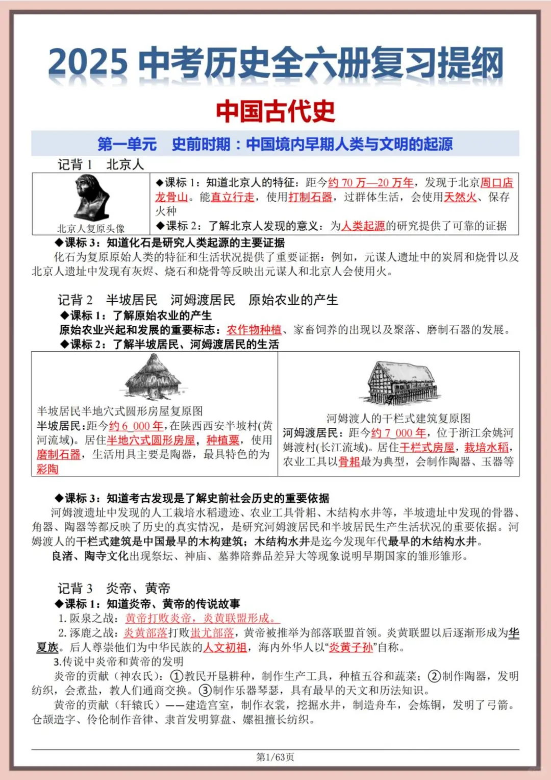 2025中考历史极简抢救包-第2张图片-四季读书网