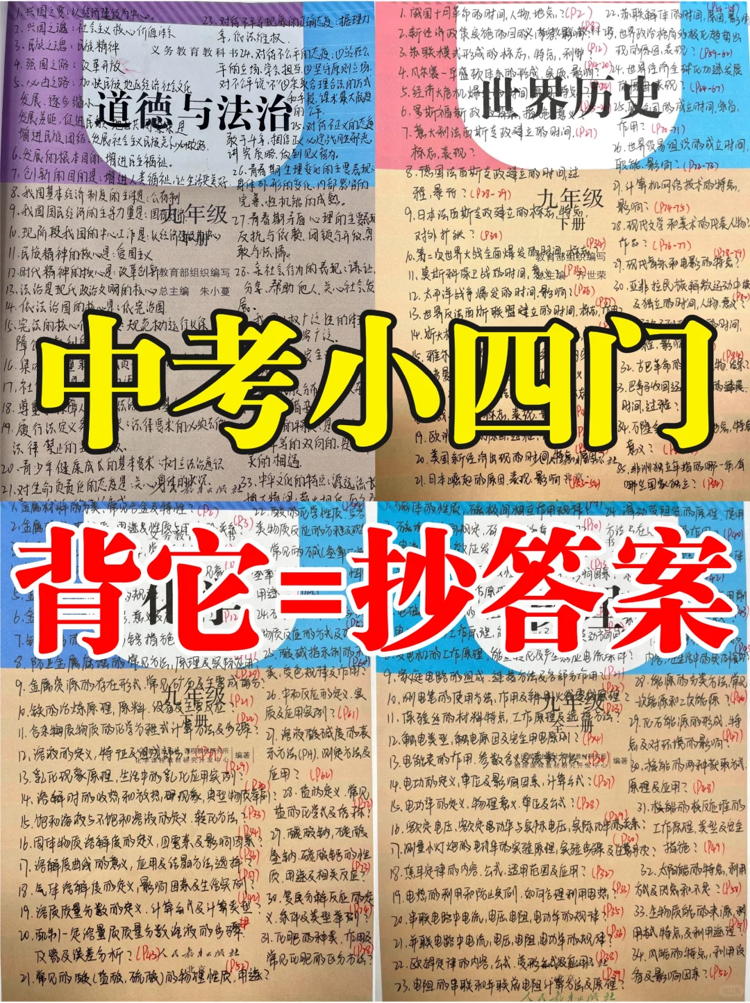 中考小四门重点知识速记索引✅吃透稳拿高分 第2张
