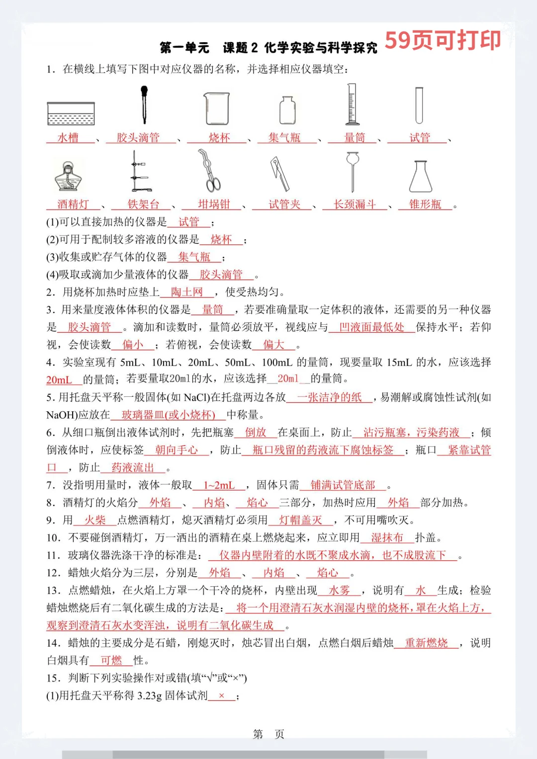 初三党狂喜！九上化学复习清单，背完期末稳了 第4张