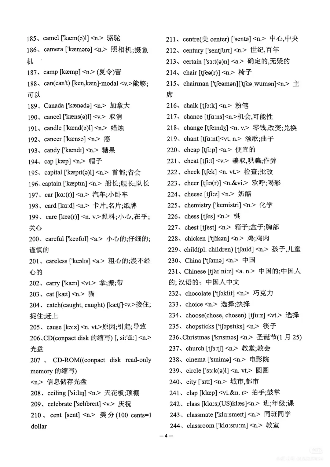 中考必备1600英语单词-第5张图片-四季读书网