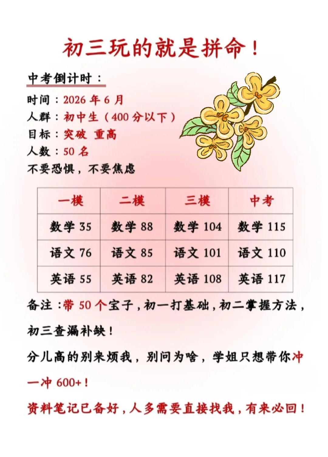 初三 假如你从10.16开始布局中考！！-第4张图片-四季读书网