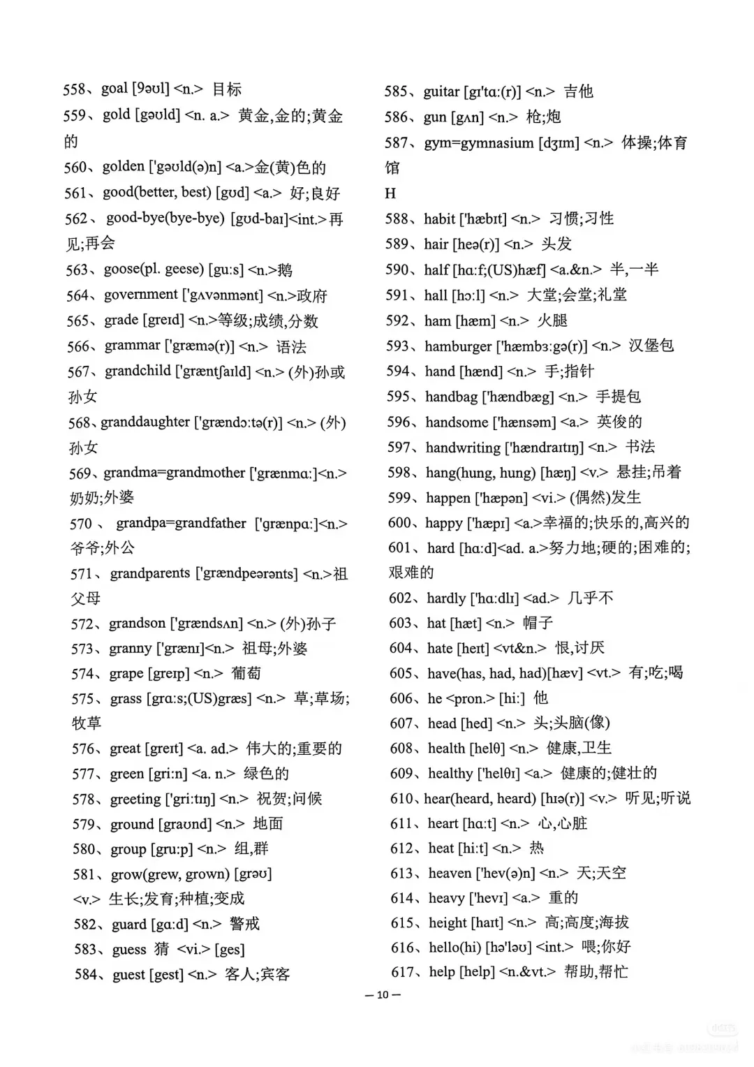 中考必备1600英语单词-第11张图片-四季读书网