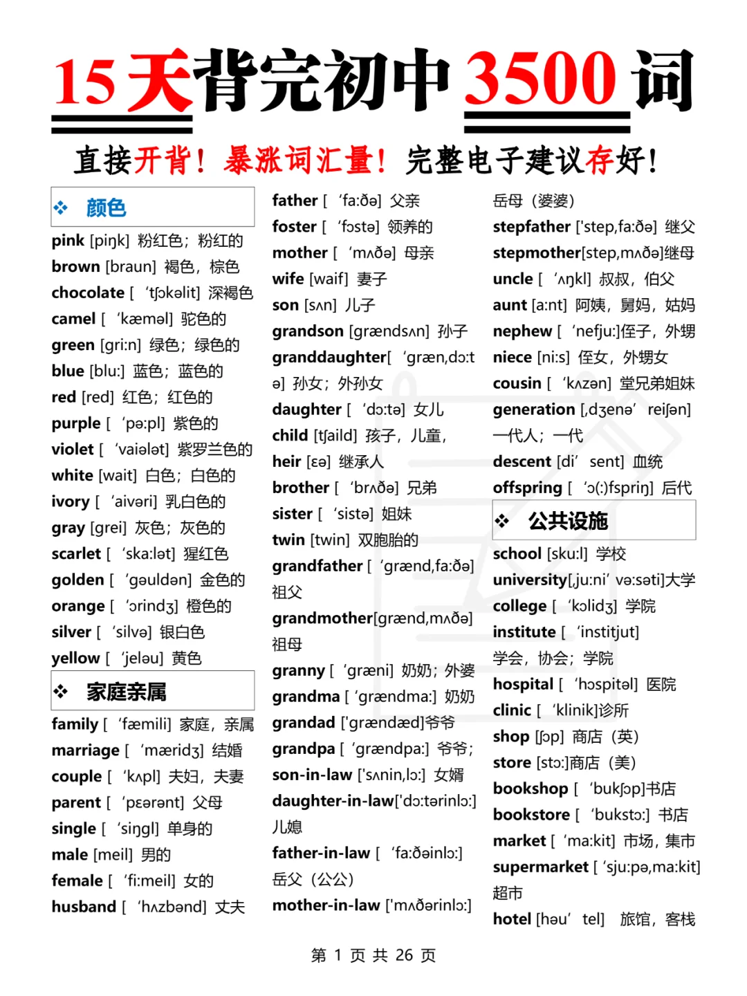 【初中英语3500词】这资料让你15天有提升！ 第3张