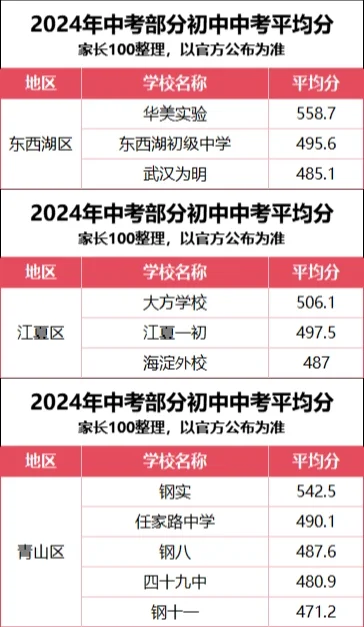 ✅ 武汉2024年部分初中中考平均分数据 第5张 ✅ 武汉2024年部分初中中考平均分数据 第5张