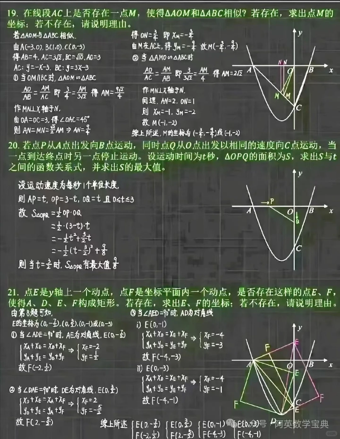 谁整理的中考数学二次函数母题，太细了！（转） 第7张