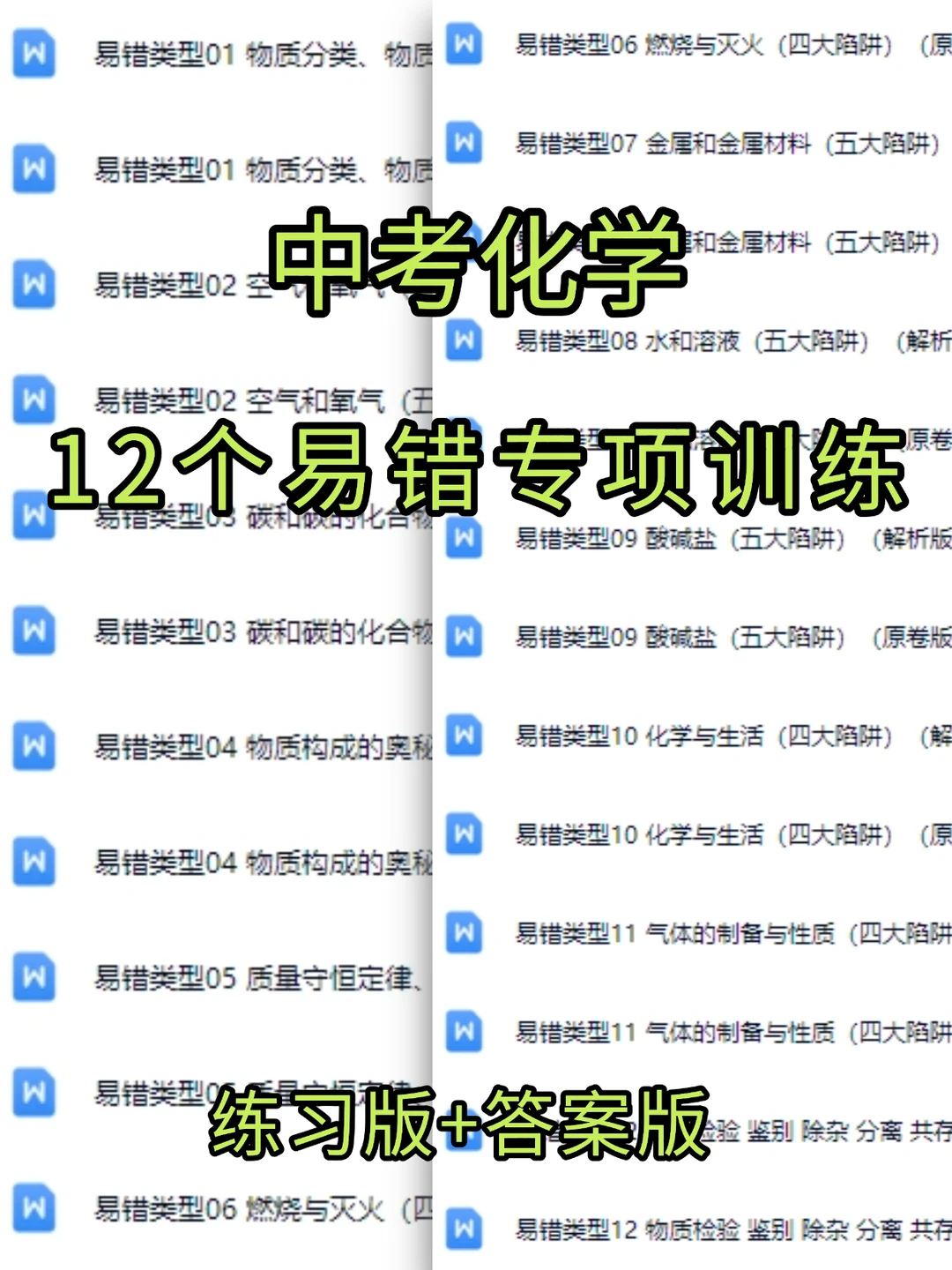 中考化学12个易错知识点梳理冲刺专项训练 第3张