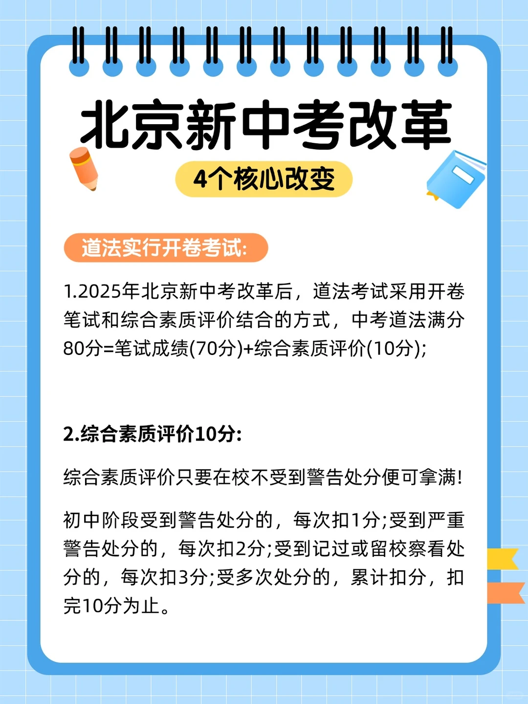 北京初中家长注意!新中考改革及看法!-第6张图片-四季读书网