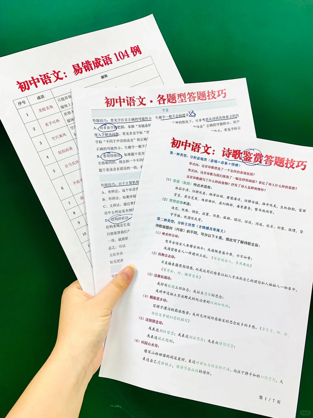 初三语文一轮复习打卡表，逆袭中考有方向-第11张图片-四季读书网