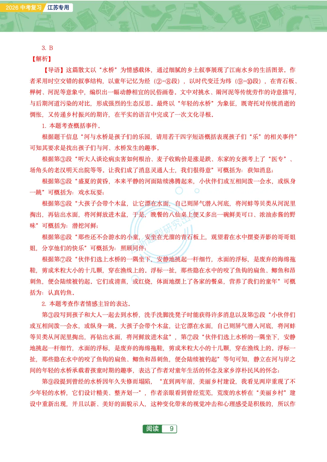 2026江苏地区中考复习-文学类主题阅读76篇-第11张图片-四季读书网