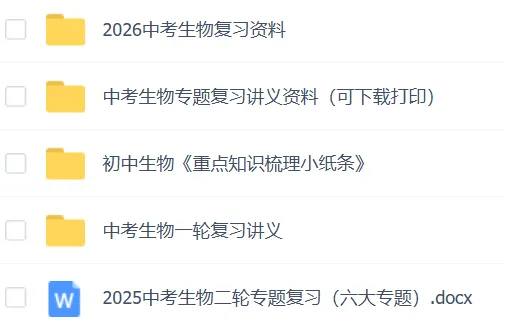 2026中考生物专题复习资料(可下载打印),仅发一次,务必珍藏! 第2张 2026中考生物专题复习资料(可下载打印),仅发一次,务必珍藏! 第2张