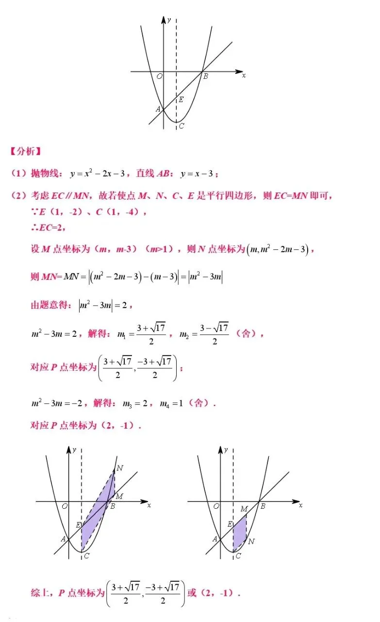 中考数学二次函数与几何模型综合压轴题解题技巧汇总突破精讲解析 第7张
