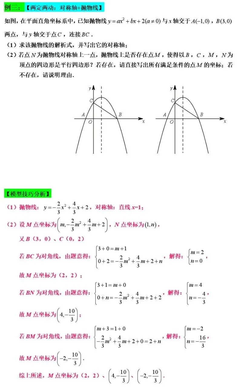 中考数学二次函数与几何模型综合压轴题解题技巧汇总突破精讲解析 第9张