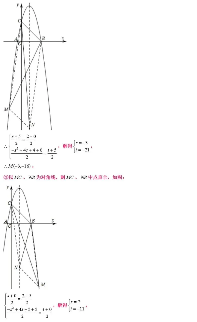 中考数学二次函数与几何模型综合压轴题解题技巧汇总突破精讲解析 第16张