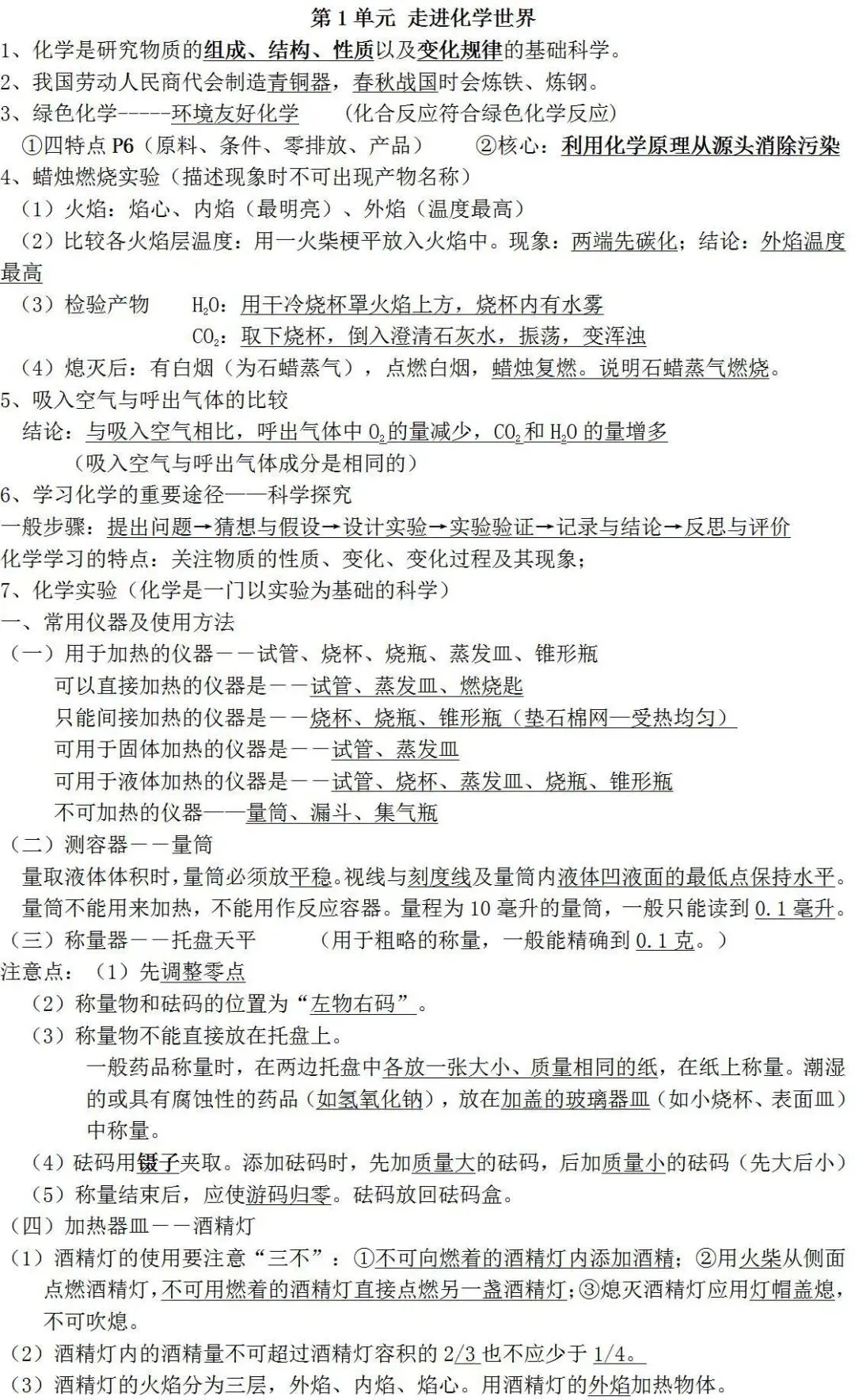 人教版初中化学知识点总结(中考必备) 第5张 人教版初中化学知识点总结(中考必备) 第5张