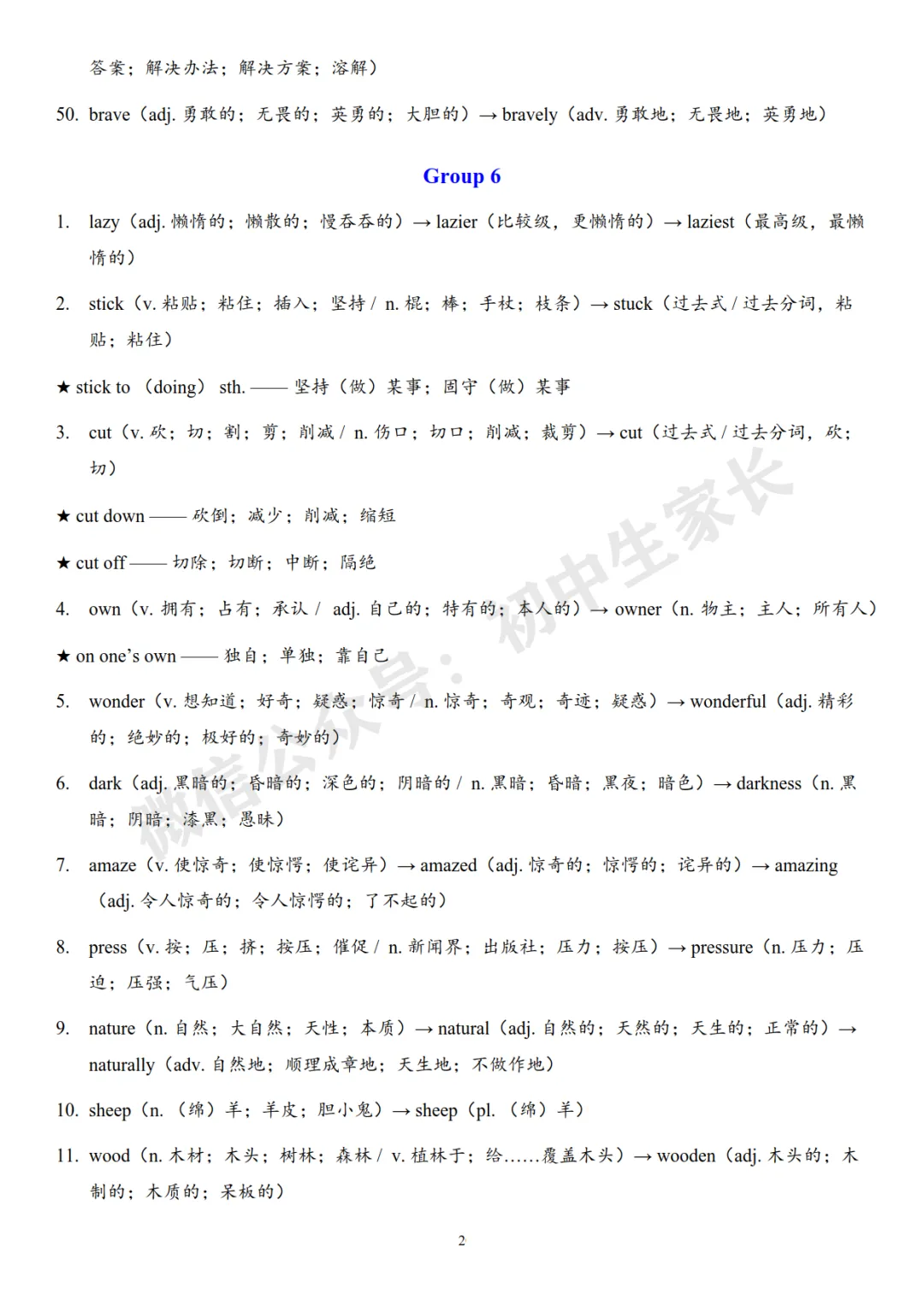 2026年中考英语复习词性转换背诵清单,替孩子转发打印! 第21张