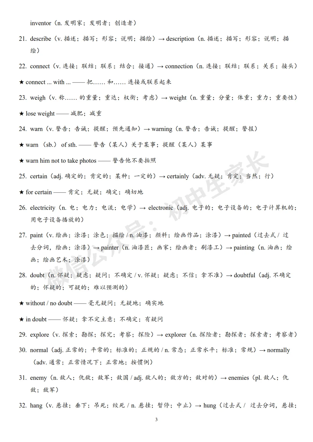 2026年中考英语复习词性转换背诵清单,替孩子转发打印! 第35张