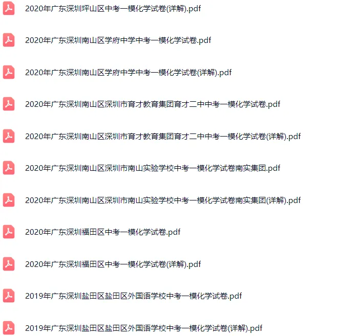 2016-2025年深圳各区初三中考一模化学试卷及答案解析.pdf 第6张