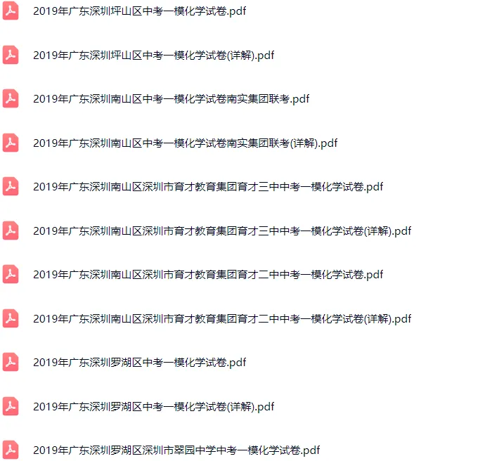2016-2025年深圳各区初三中考一模化学试卷及答案解析.pdf 第7张