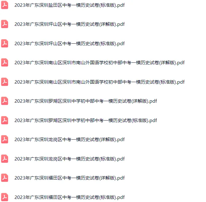 2018-2025年深圳各区初三中考一模历史试卷及答案解析.pdf 第3张