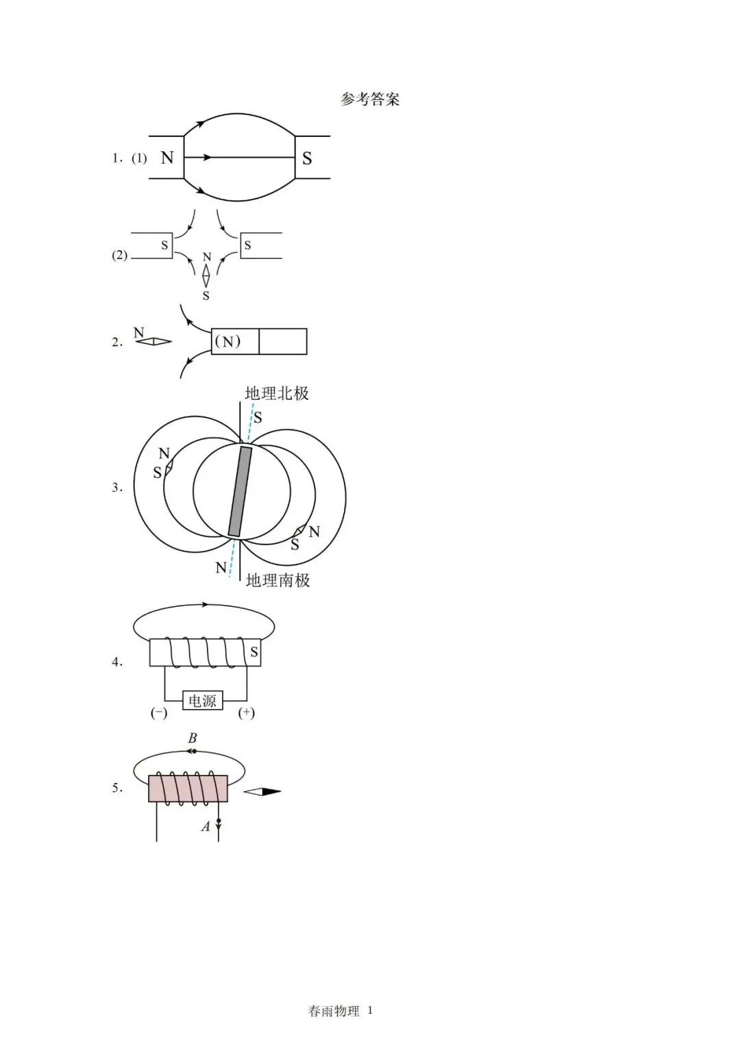 中考物理《电磁作图》专题过关训练含答案 第7张