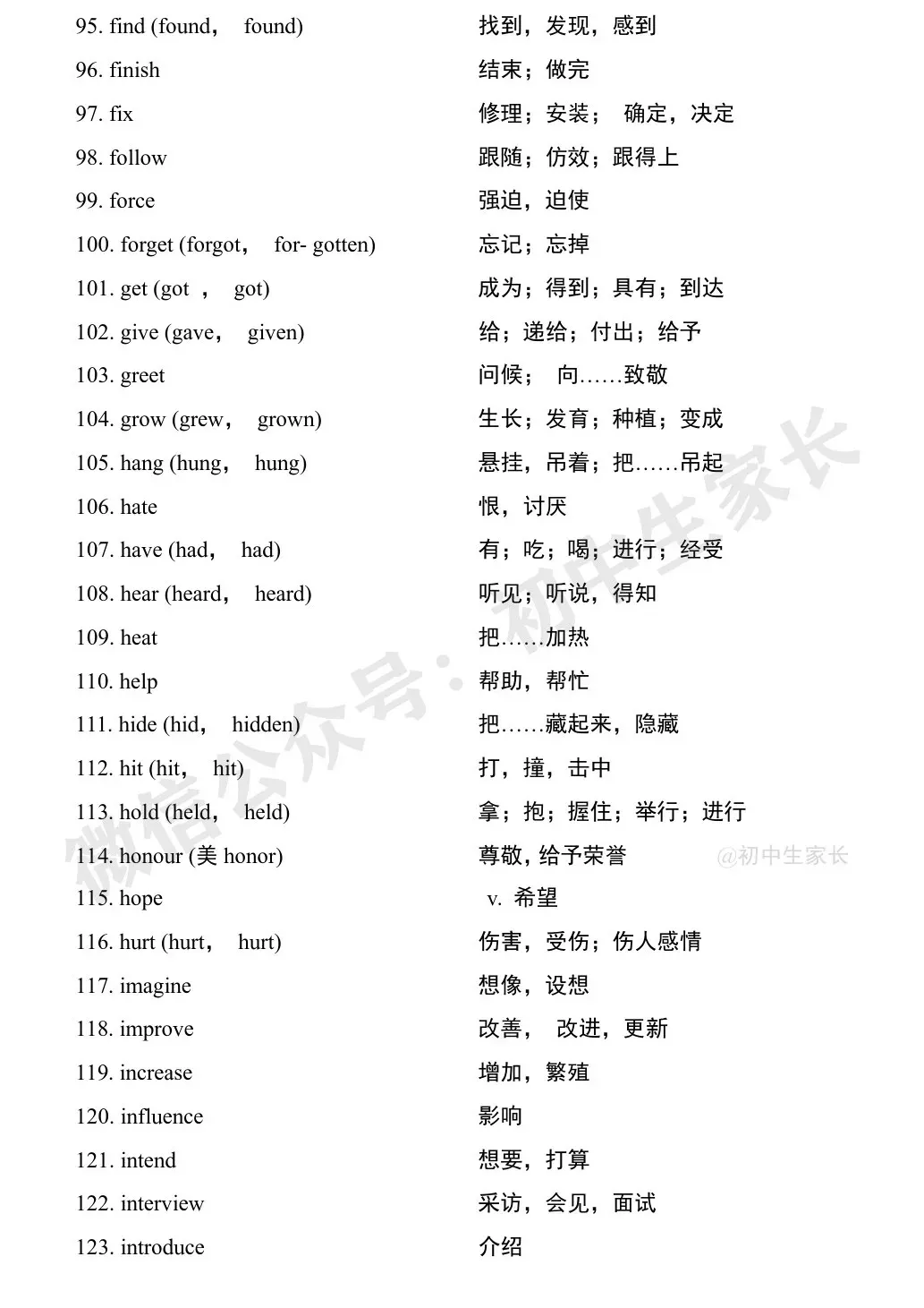 中考英语1900词汇汇总(按词性分类),人手一份! 第28张