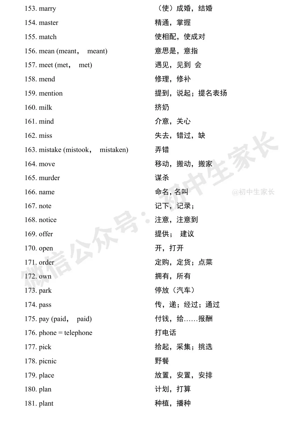 中考英语1900词汇汇总(按词性分类),人手一份! 第30张