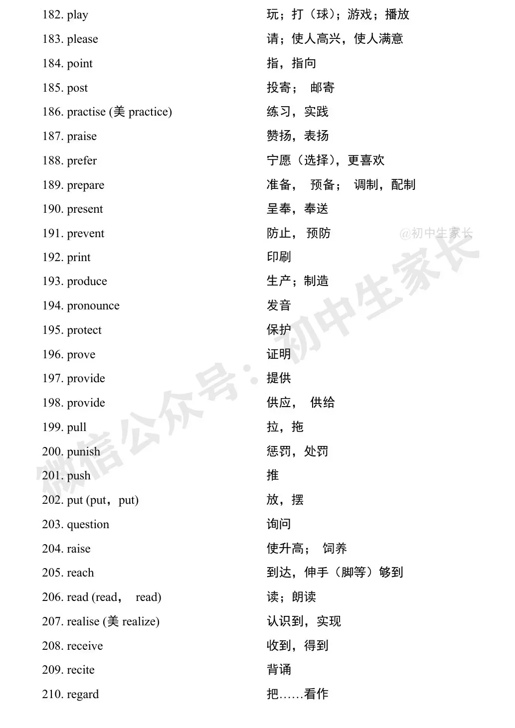 中考英语1900词汇汇总(按词性分类),人手一份! 第31张