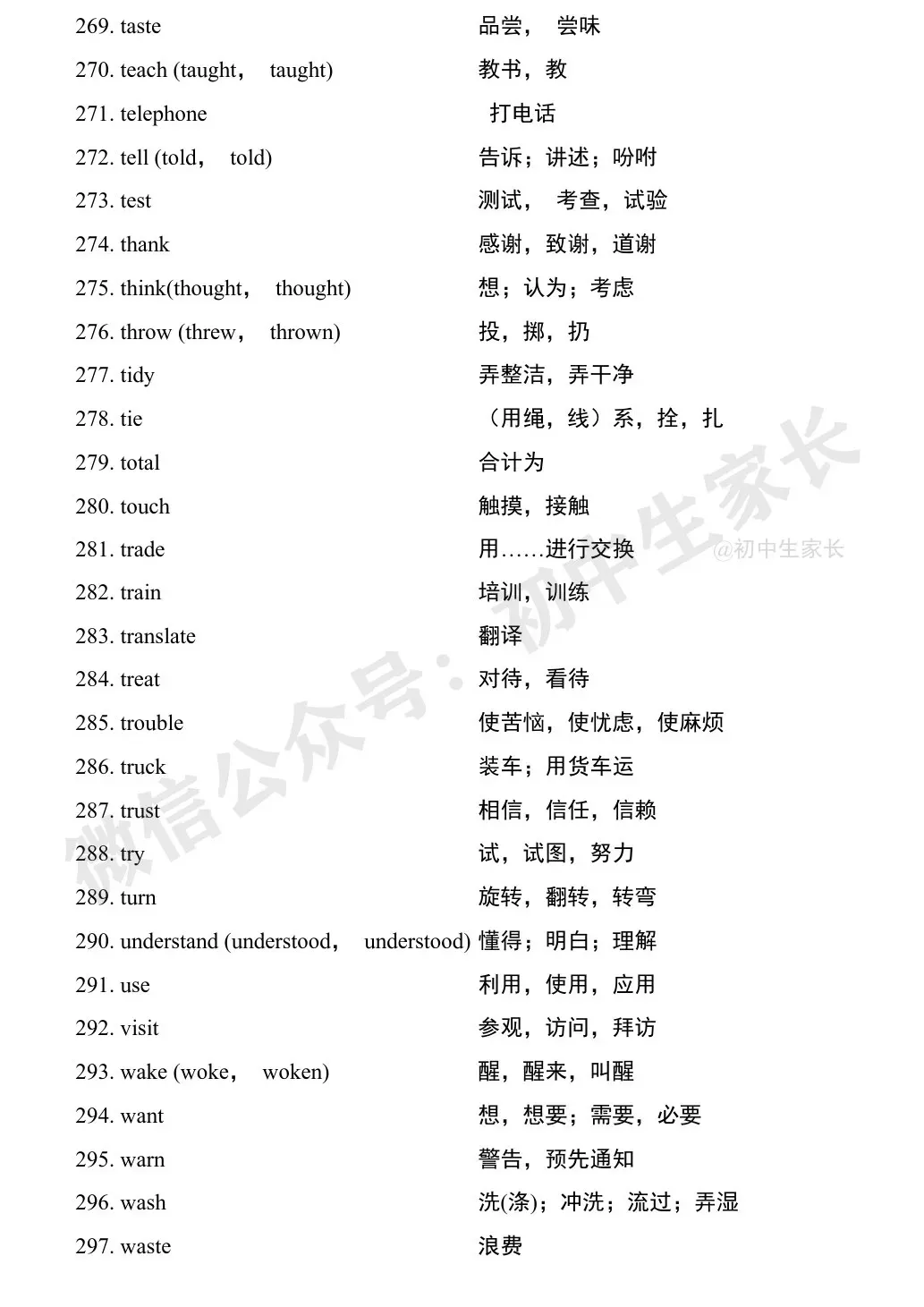 中考英语1900词汇汇总(按词性分类),人手一份! 第34张