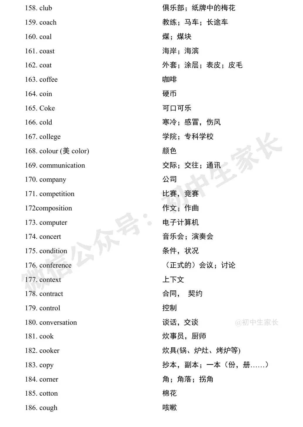中考英语1900词汇汇总(按词性分类),人手一份! 第43张