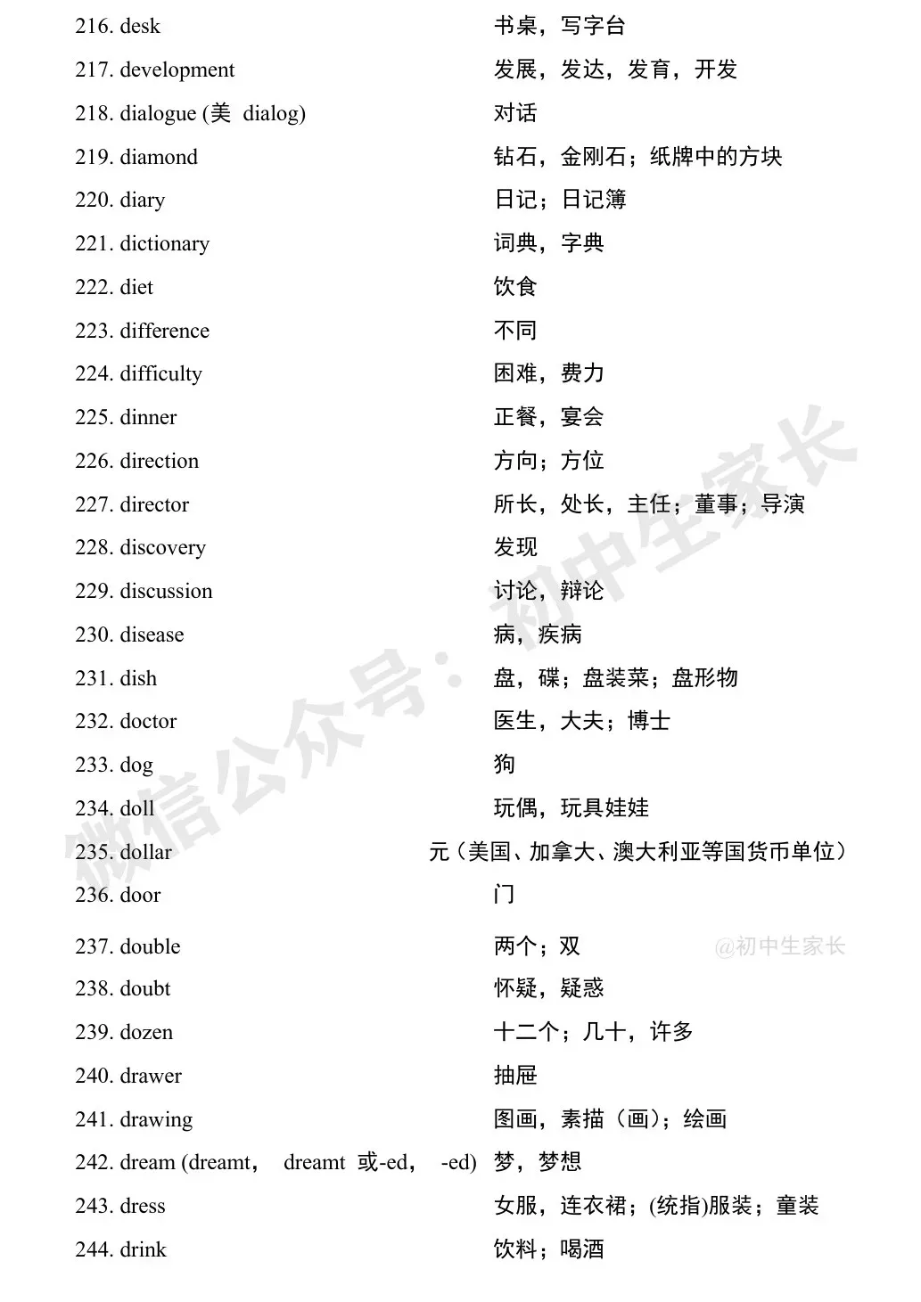 中考英语1900词汇汇总(按词性分类),人手一份! 第45张