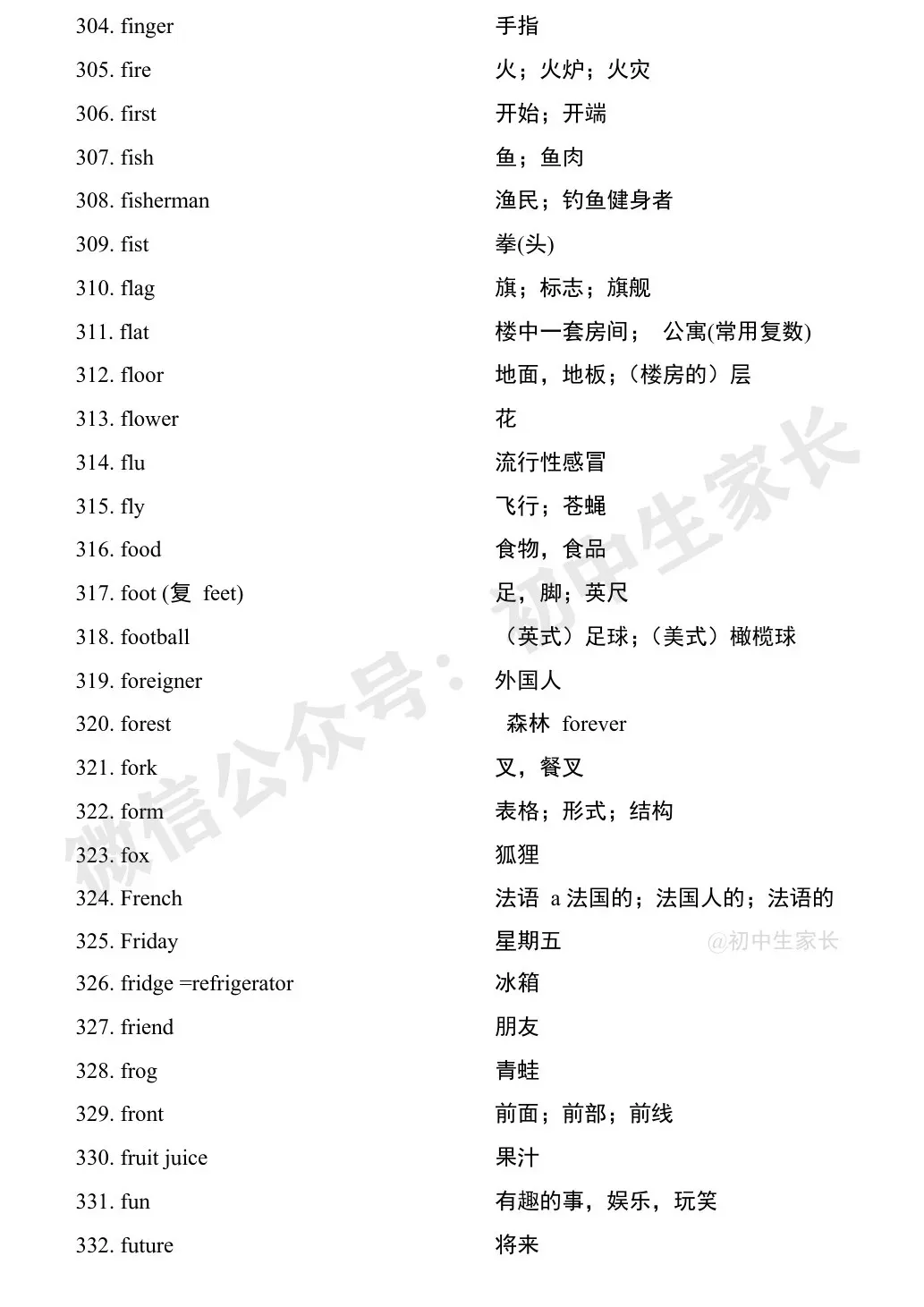 中考英语1900词汇汇总(按词性分类),人手一份! 第48张