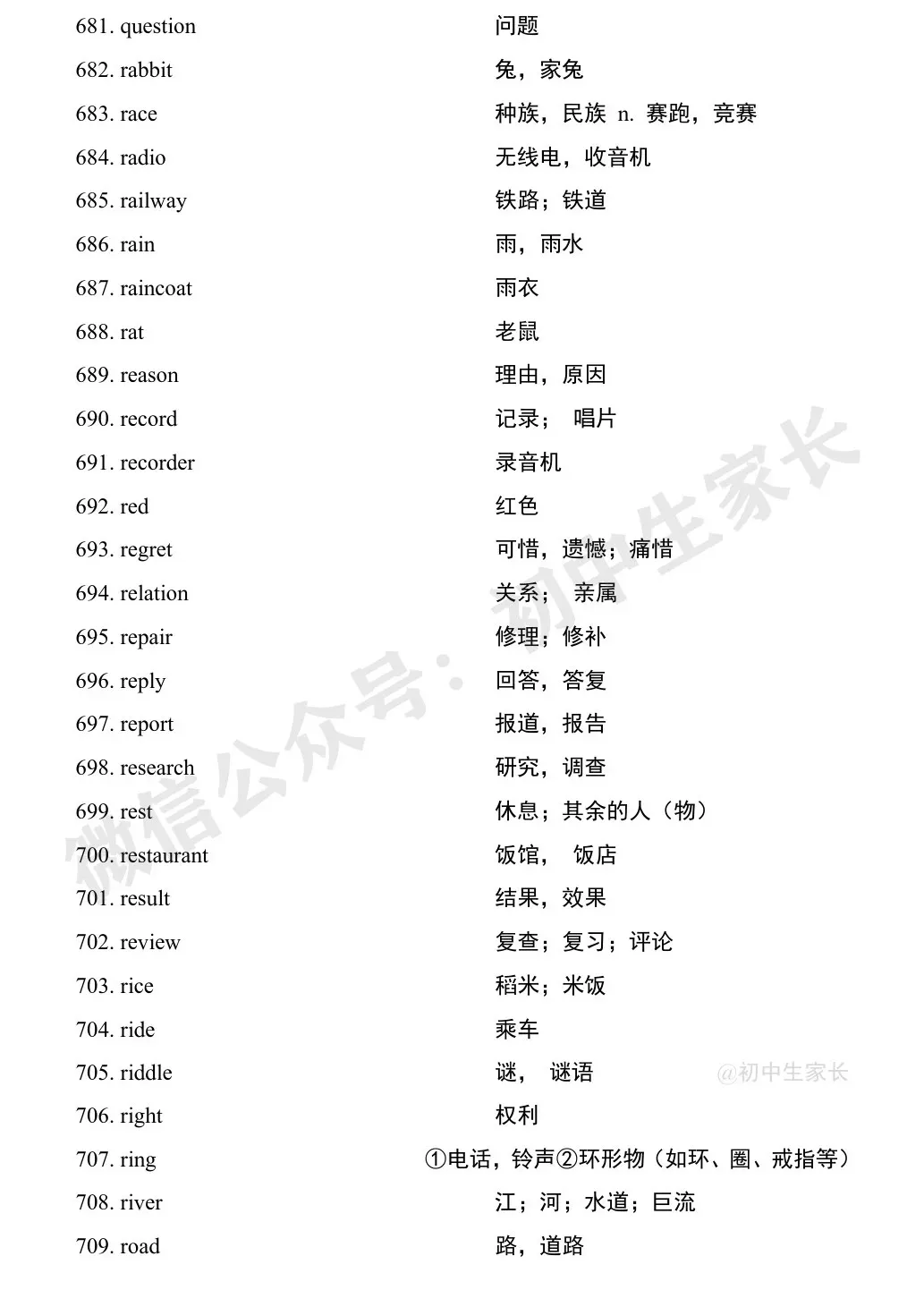 中考英语1900词汇汇总(按词性分类),人手一份! 第61张