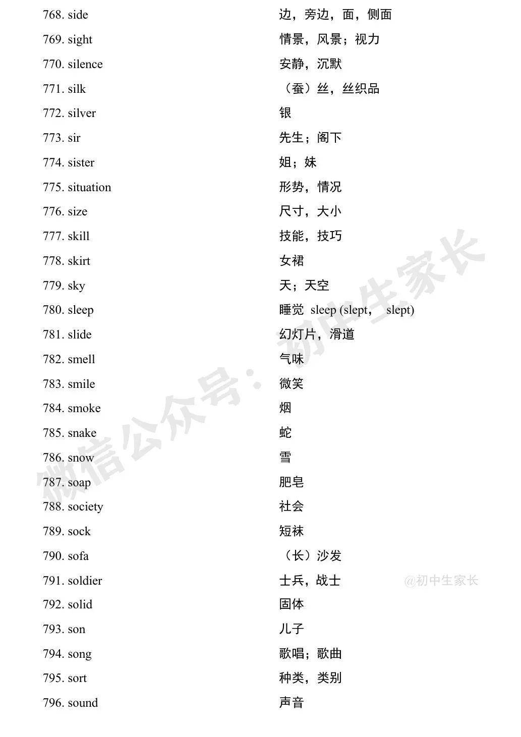 中考英语1900词汇汇总(按词性分类),人手一份! 第63张