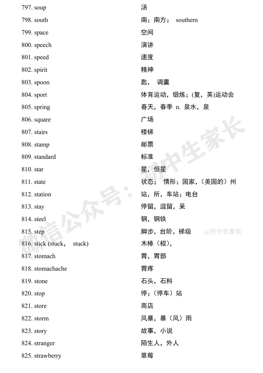 中考英语1900词汇汇总(按词性分类),人手一份! 第64张