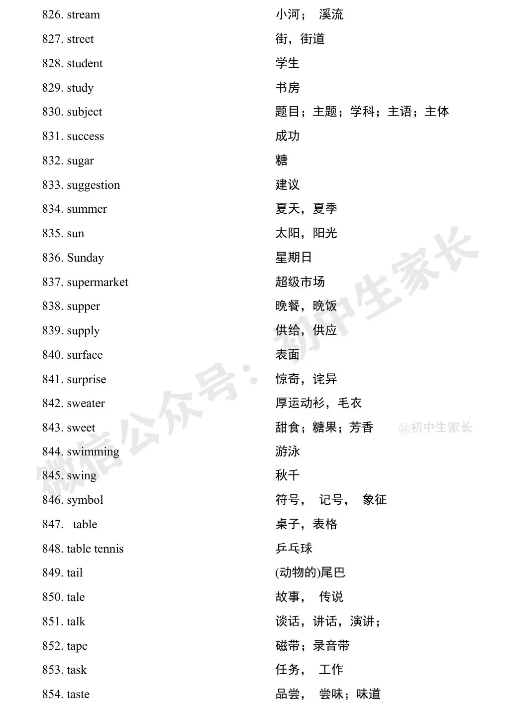 中考英语1900词汇汇总(按词性分类),人手一份! 第65张