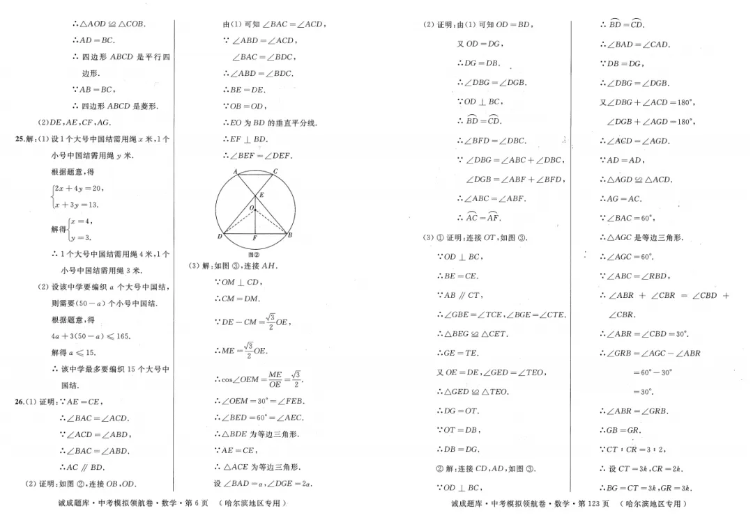 2026 诚成题库 中考模拟领航卷 数学(含夹卷及答案) 第9张 2026 诚成题库 中考模拟领航卷 数学(含夹卷及答案) 第9张